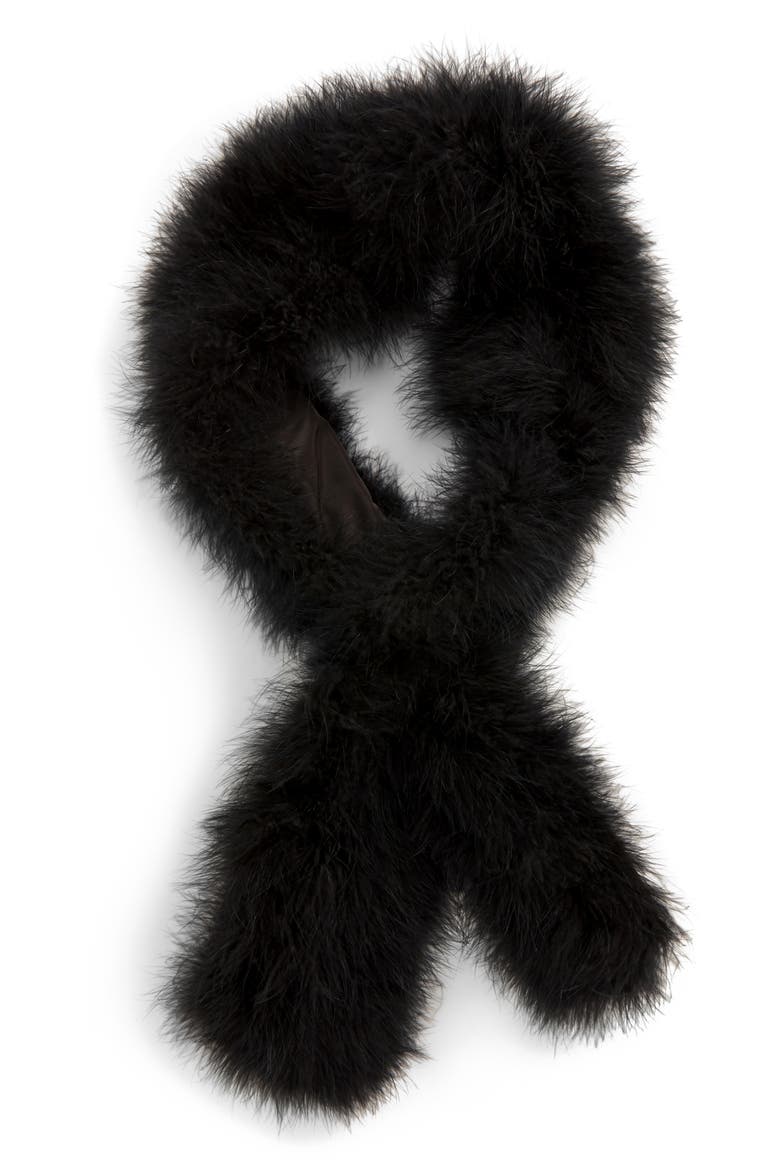 Feather Scarf, Main, color, BLACK