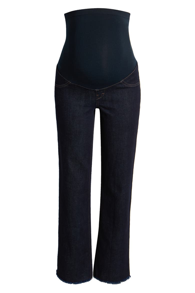 Over the Bump Relaxed Straight Leg Maternity Jeans, Alternate, color, RINSE