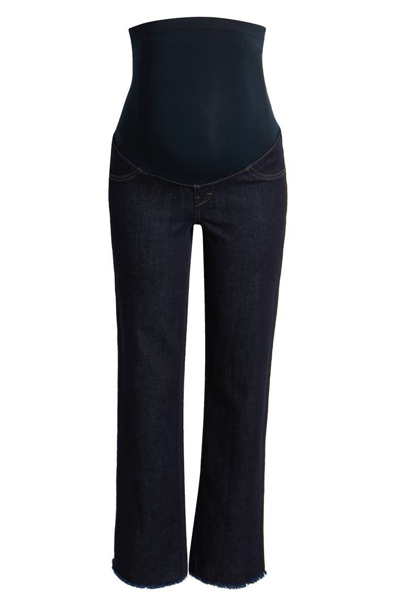 1822 Denim Over the Bump Relaxed Straight Leg Maternity Jeans, Alternate, color, Rinse