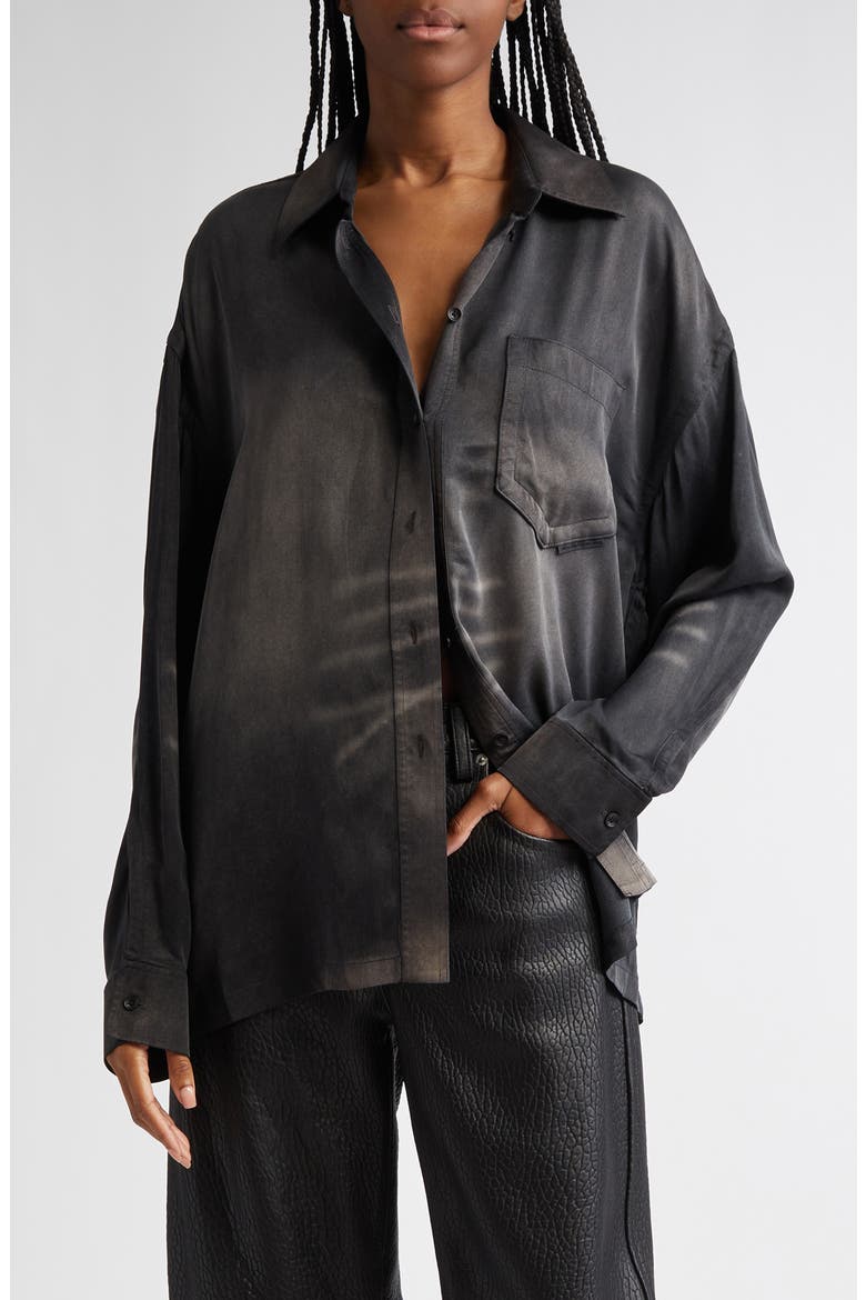 Oversize Button-Up Shirt, Main, color, CREASED CHARCOAL