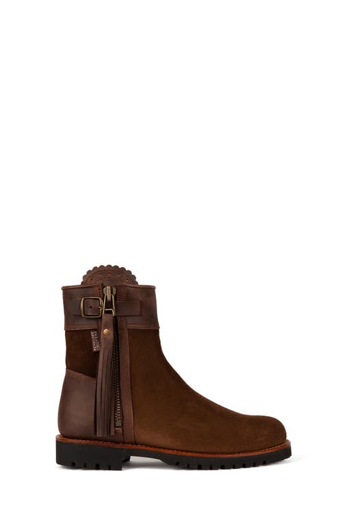 Penelope Chilvers Cropped Leather Tassel Waterproof Boot in Dark Oak  product