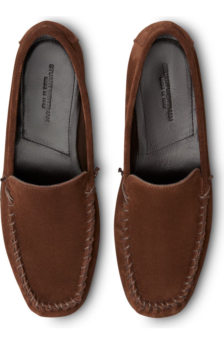 Stuart Weitzman Montauk Venetian Moc Toe Loafer, Alternate, color, Dark Brown
