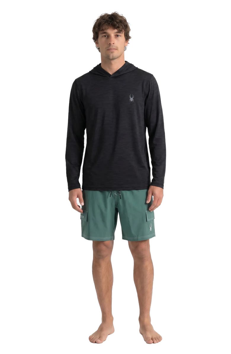 Spyder Core Heather Hooded Rashguard, Alternate, color, Black