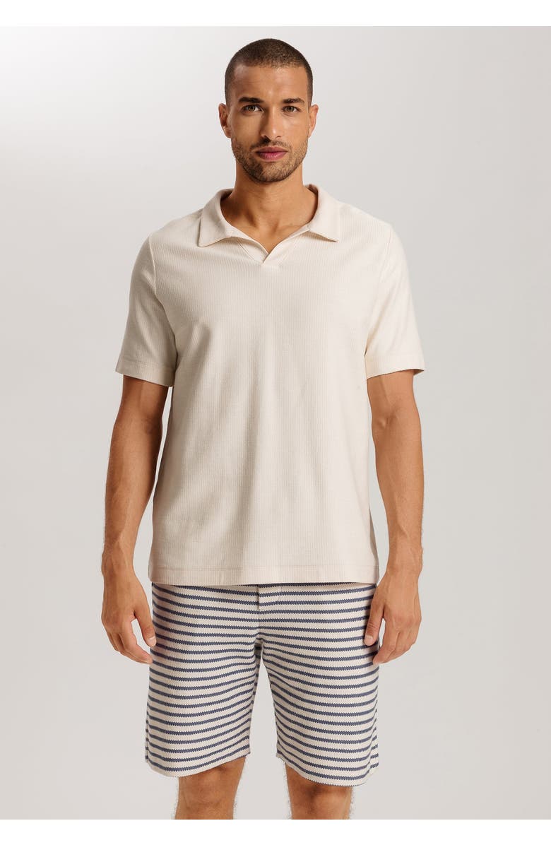 Hanro Loungy Summer V-Neck Shirt, Alternate, color, Warm Sand