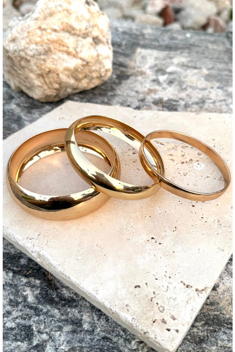 Set of 3 Assorted Bangle Bracelets, Alternate, color, GOLD