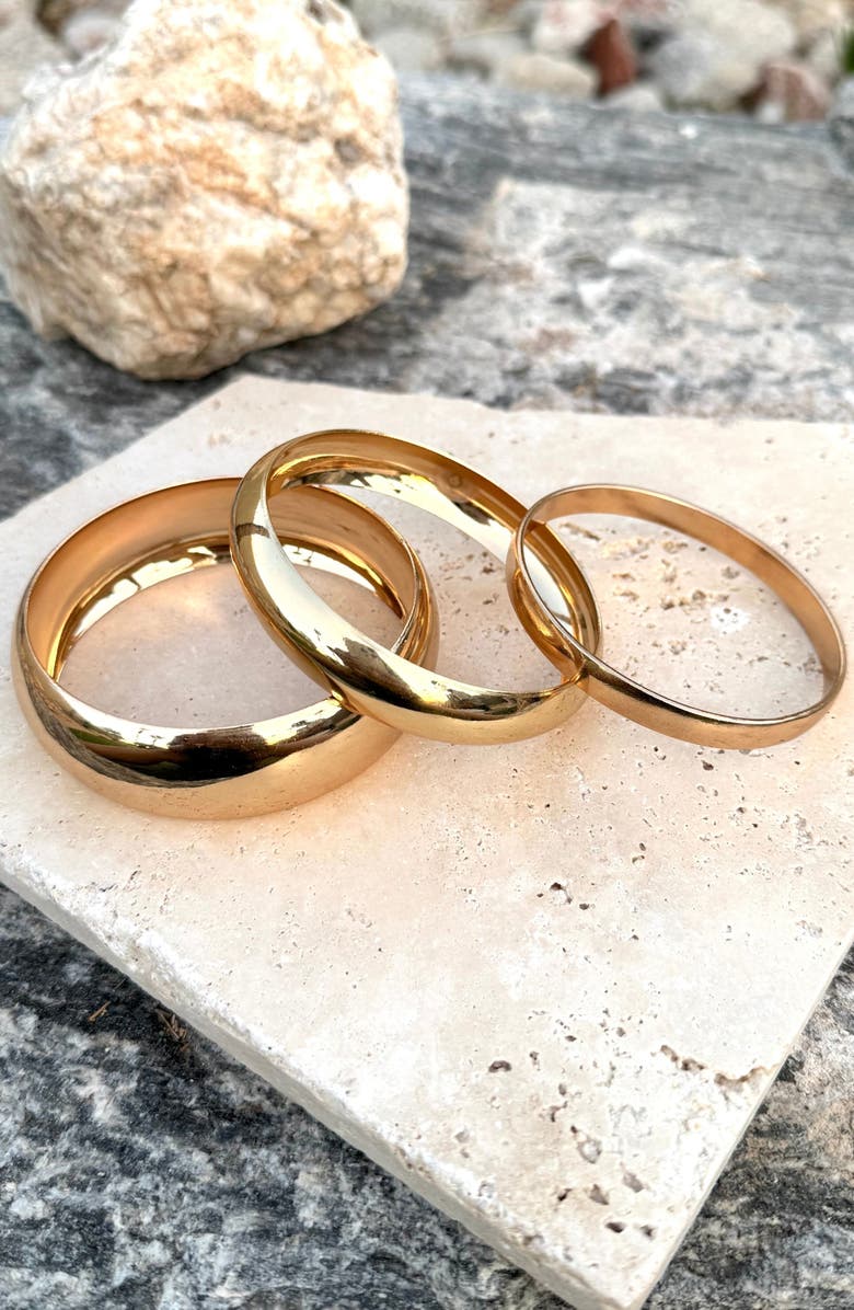 Adornia Set of 3 Assorted Bangle Bracelets, Alternate, color, Gold