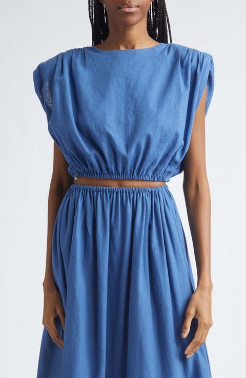 Sirelle Cap Sleeve Linen Blend Shirt