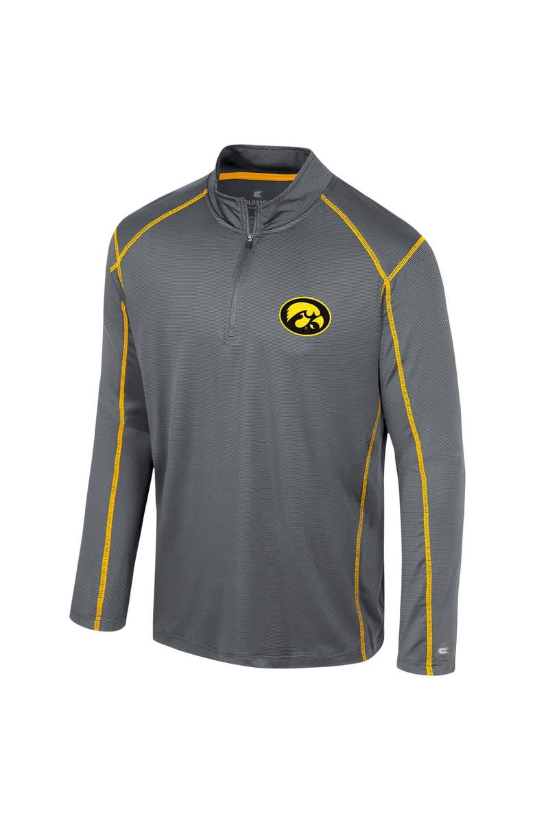 COLOSSEUM Men's Colosseum Black Iowa Hawkeyes Cameron Quarter-Zip Windshirt, Alternate, color, 