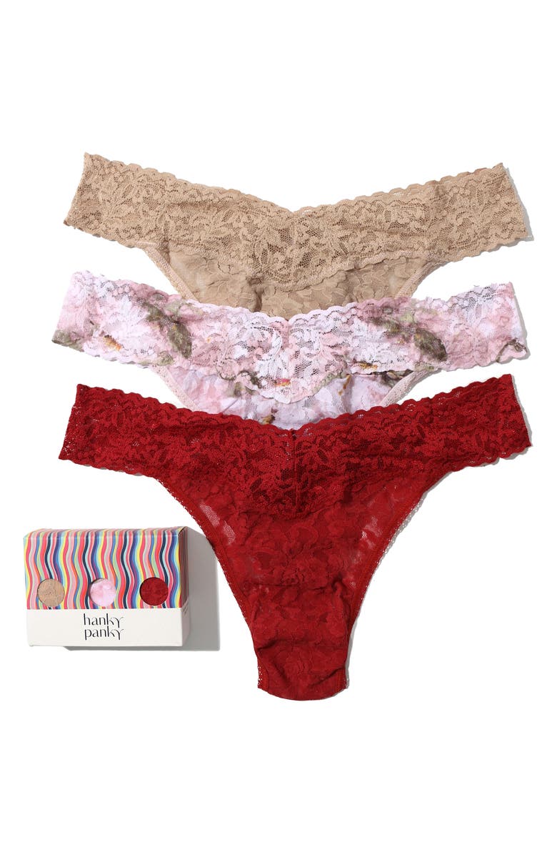 Hanky Panky 3-Pack Original Rise Thongs, Alternate, color, 