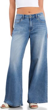 HINT OF BLU Myra Mid Rise Wide Leg Jeans