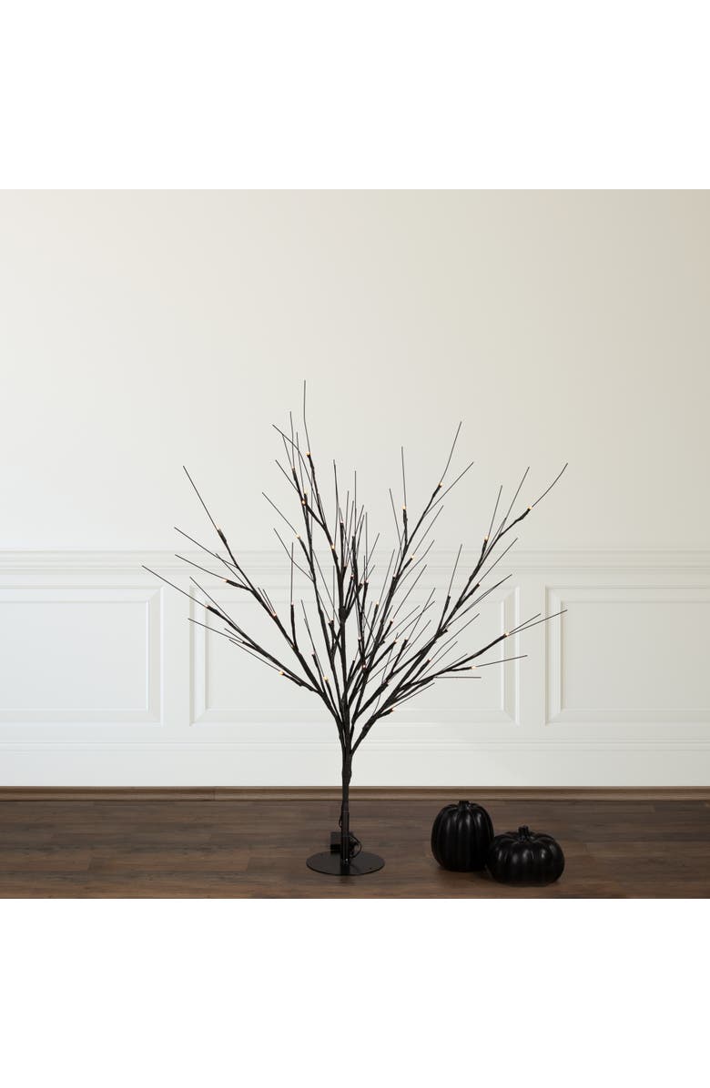 Northlight Pre-Lit Halloween Twig Tree - Black - 39" - Warm White LED Lights, Alternate, color, 