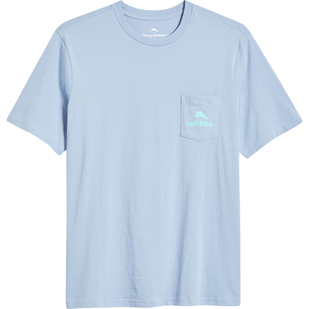 Tommy Bahama Shell Or High Water Pocket T-shirt In Lake Water