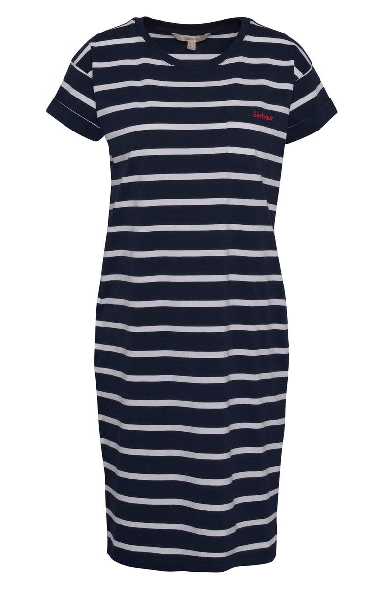 Barbour Otterburn Stripe Cotton T-Shirt Dress, Alternate, color, Navy