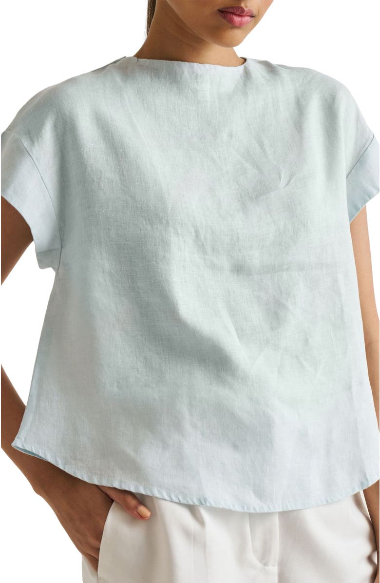 Reistor Cap Sleeved Everyday Top, Alternate, color, Summer Blue