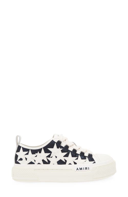 Amiri Denim Stars Low Top Platform Sneaker In White