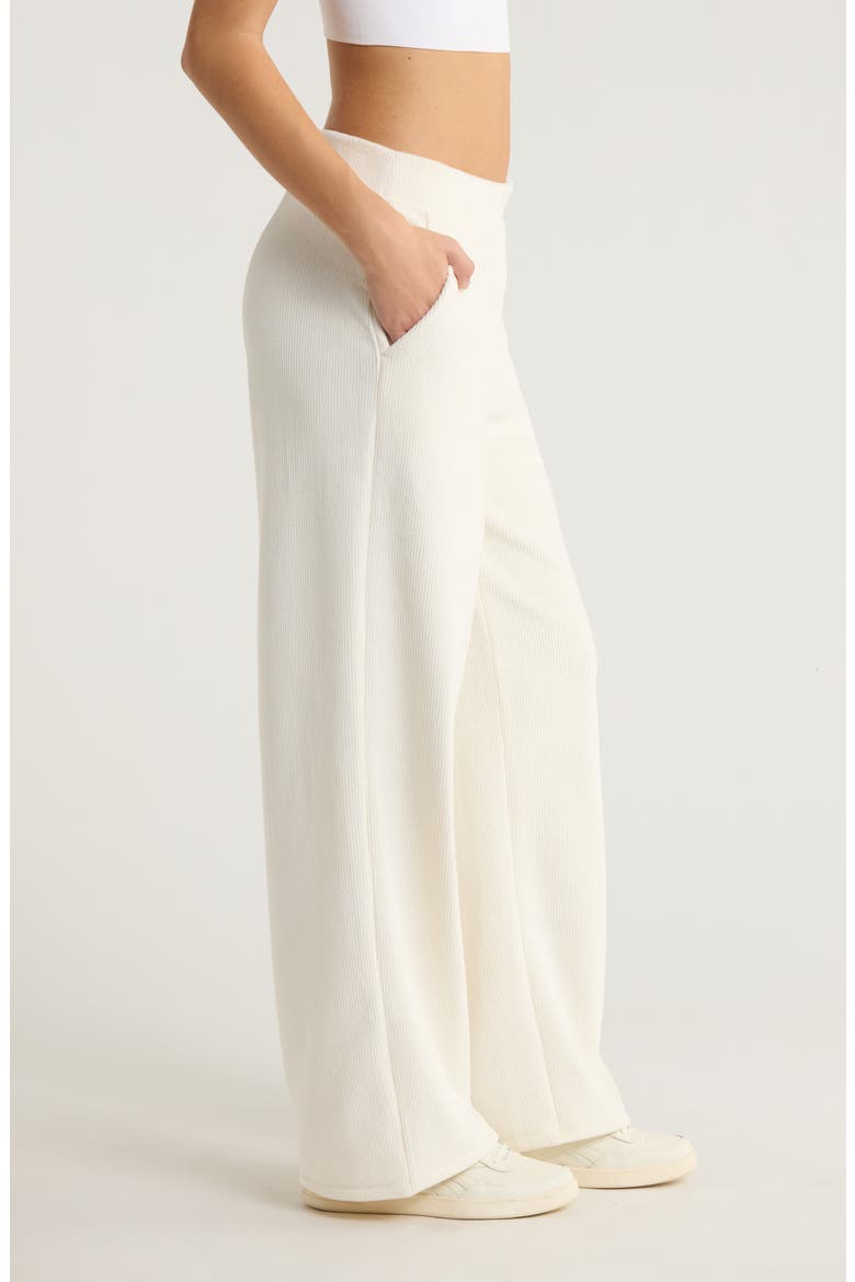 Plush Rib Pants, Alternate, color, IVORY EGRET