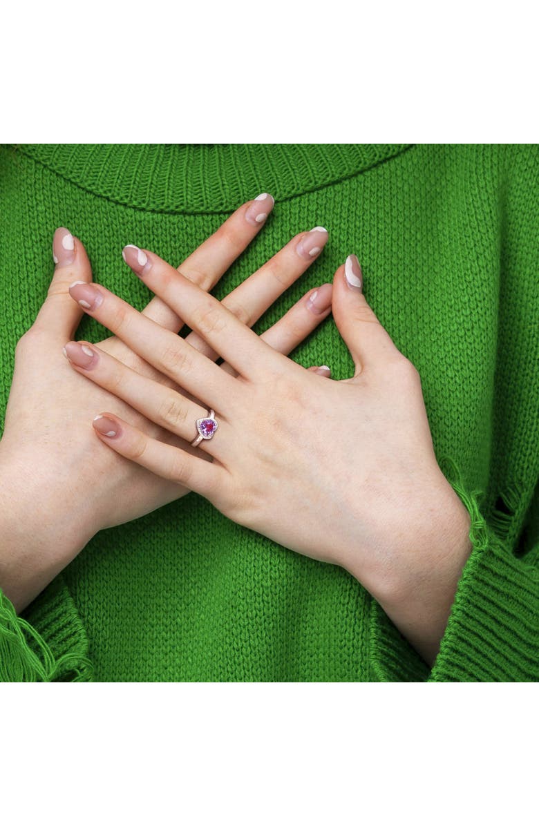 Julianna B. Amethyst Heart Halo Ring, Alternate, color, Amethyst