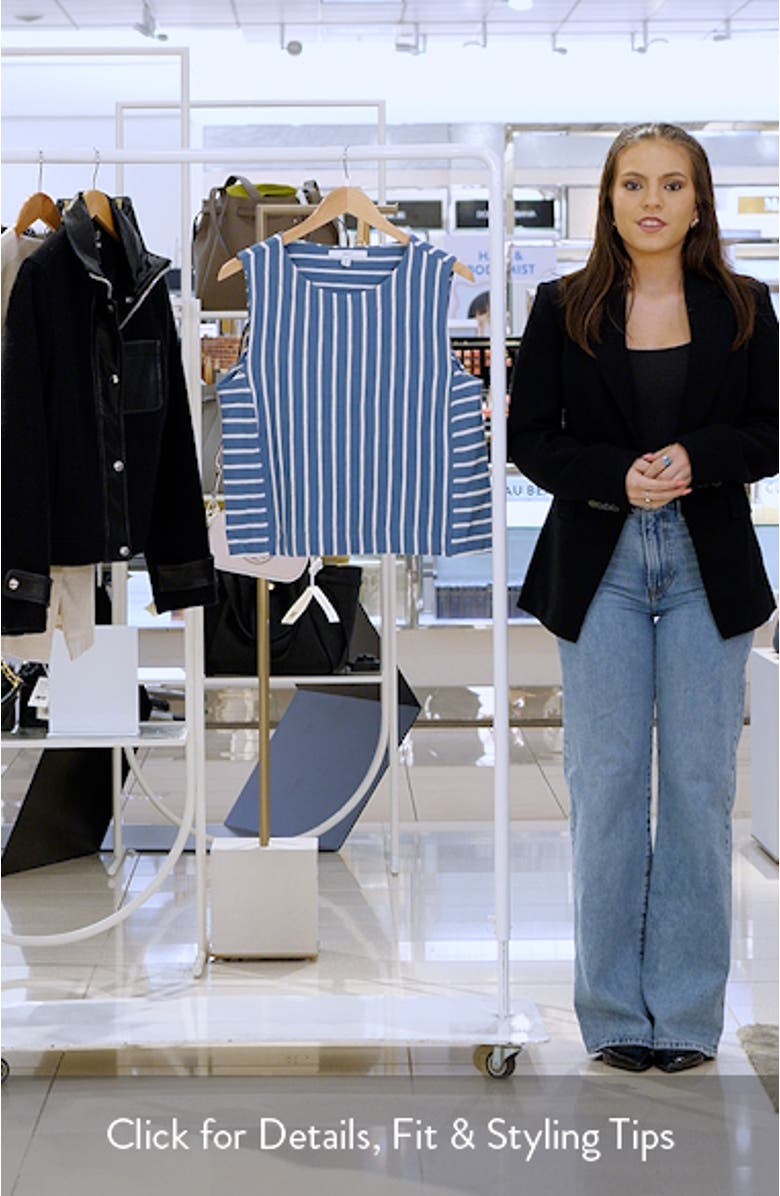 Stripe Sleeveless Cotton Terry Top, sales video thumbnail