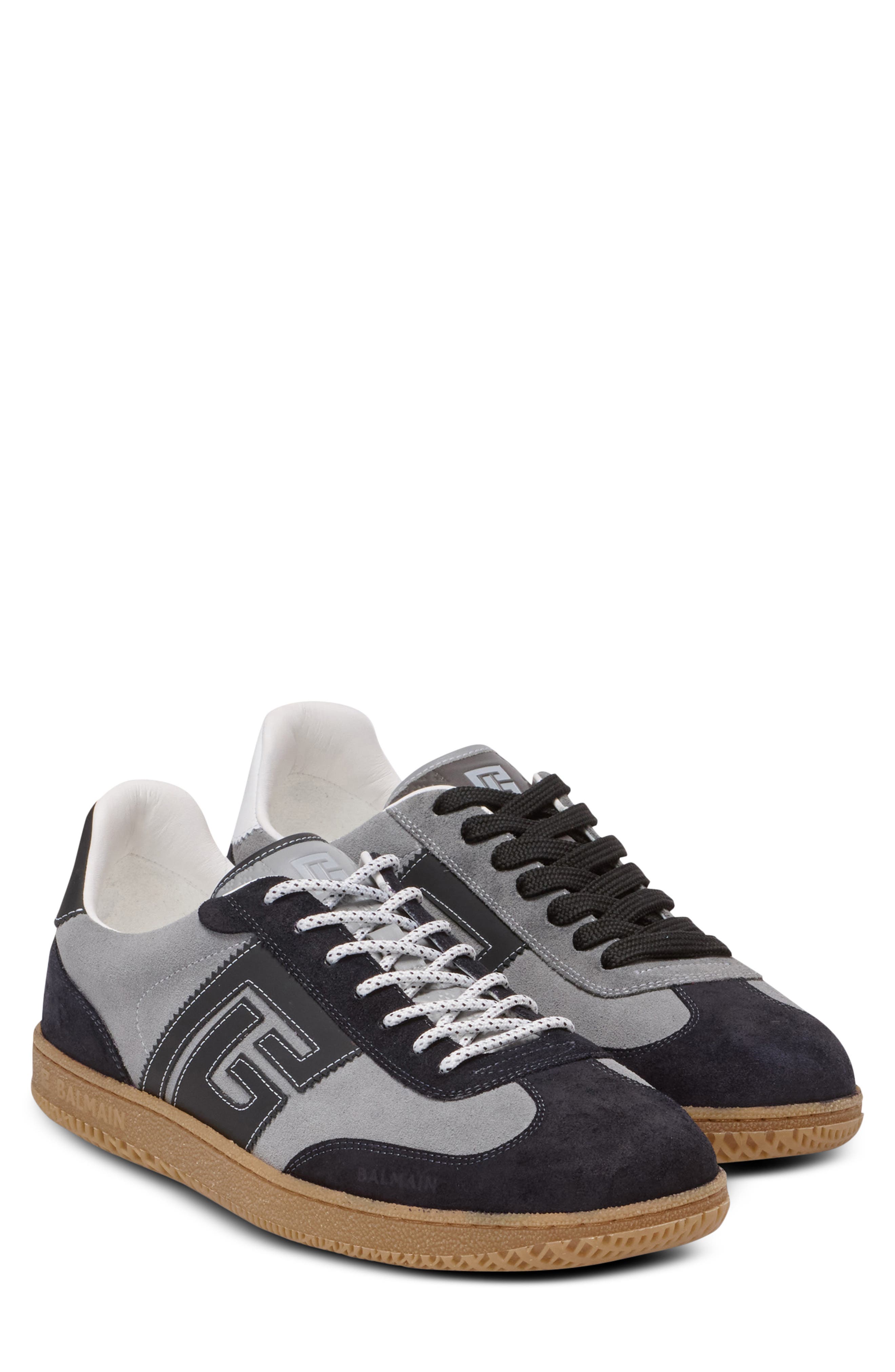 Balmain Swan Low Top Sneaker, Main, color, Yfg Dark Grey/ Light Grey