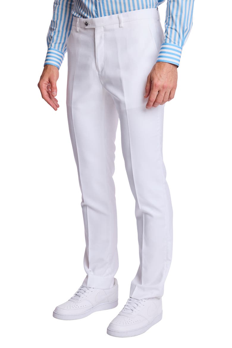 Downing Slim Fit Dress Pants, Alternate, color, WHITE SHARKSKIN