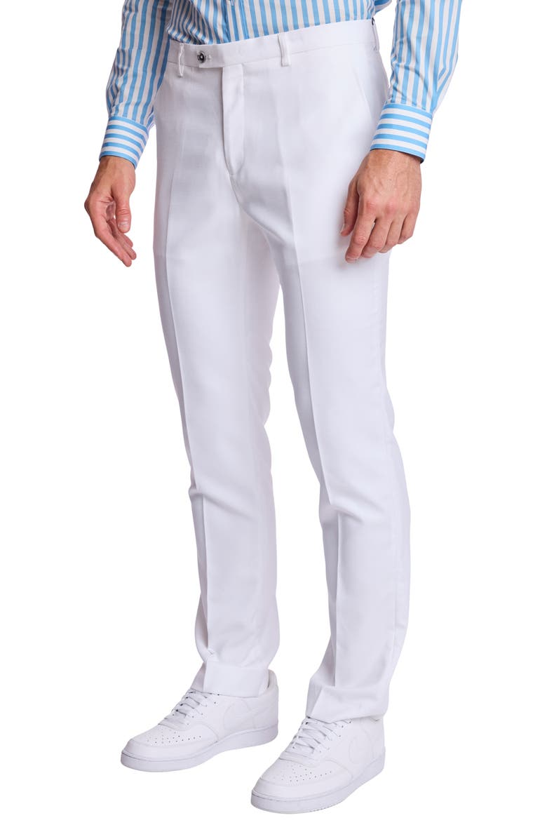 PAISLEY & GRAY Downing Slim Fit Dress Pants, Alternate, color, White Sharkskin
