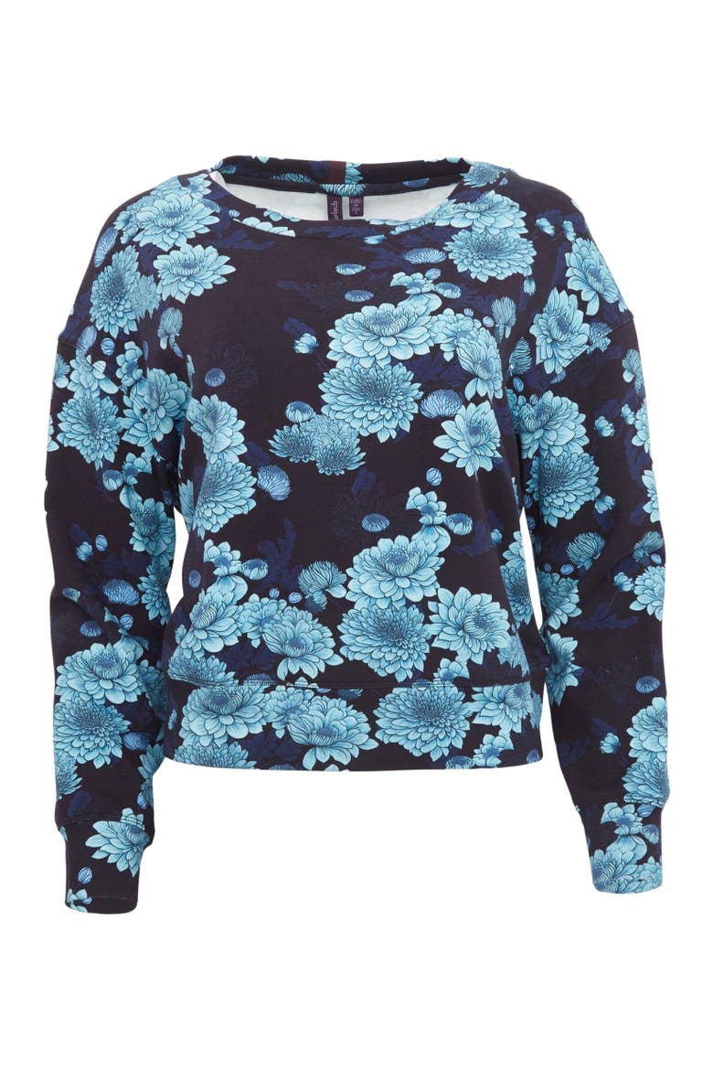 Clara Oversized Brushed Knit Sweatshirt, Alternate, color, Serious Floral Navy