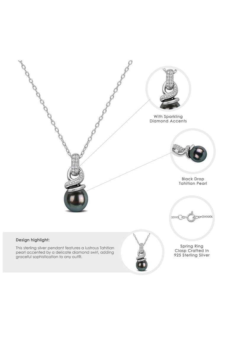 Cultured Tahitian Pearl Pendant Necklace, Alternate, color, BLACK