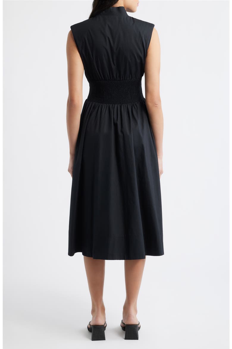 Sleeveless Cotton Midi Dress, Alternate, color, BLACK