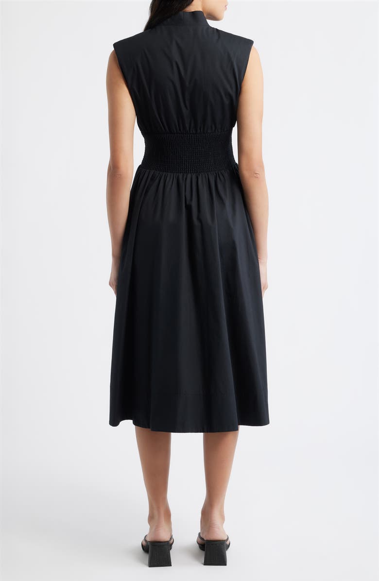 Vince Camuto Sleeveless Cotton Midi Dress, Alternate, color, Black