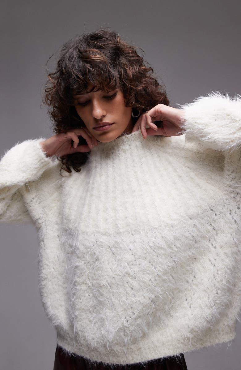 Topshop Relaxed Fit Super Fluffy Sweater, Main, color,