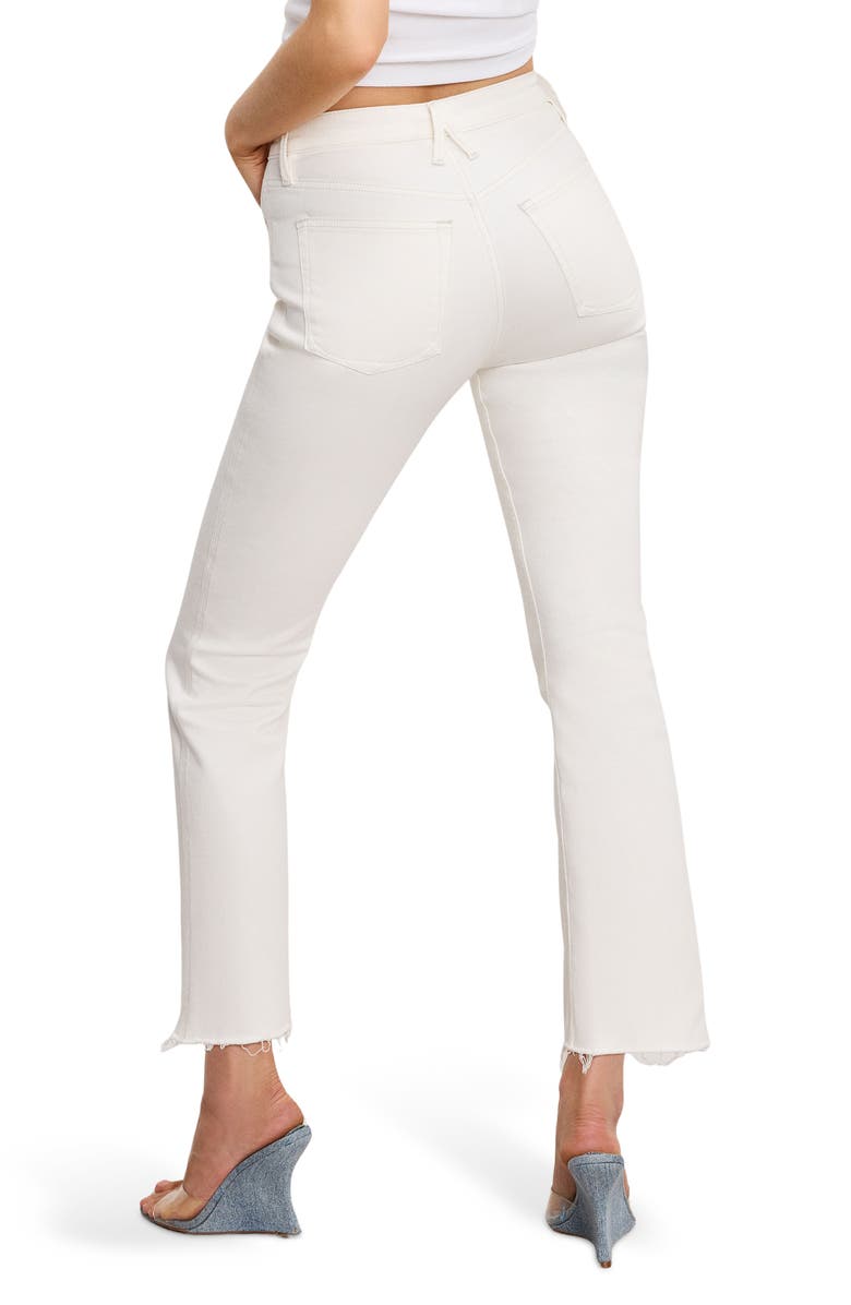 Good American Good Standard Kick Flare Jeans, Alternate, color, Cloud White001