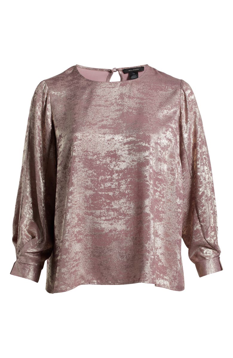 Halogen<sup>®</sup> Pleat Detail Long Sleeve Crushed Velvet Top, Alternate, color,