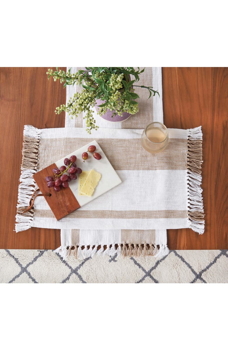 carol & frank Morgan Striped Table Runners Collection, Alternate, color, Brown