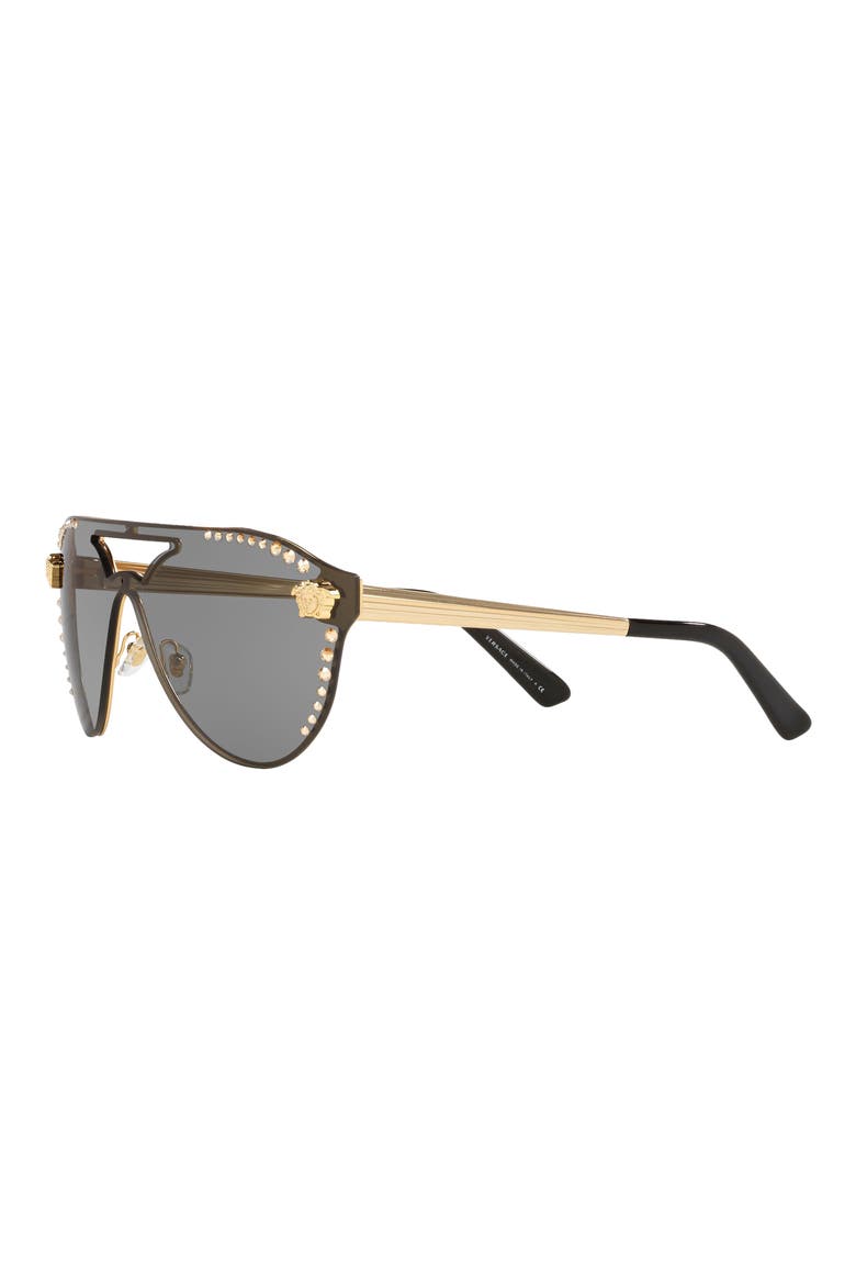 42mm Shield Sunglasses, Alternate, color, GOLD/ DARK GREY
