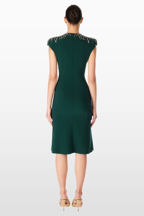 Jenny Packham Ardila Crystal-embellished Midi Dress In Green