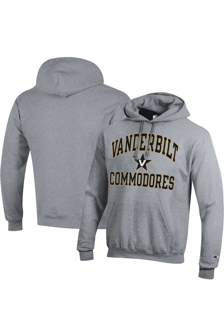 Men's Champion Heather Gray Vanderbilt Commodores High Motor Pullover Hoodie, Main, color, Heather Gray