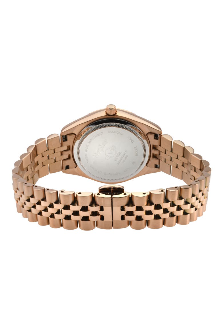 Naples Swiss Diamond Bracelet Watch, 34mm - 0.146ct., Alternate, color, ROSE GOLD