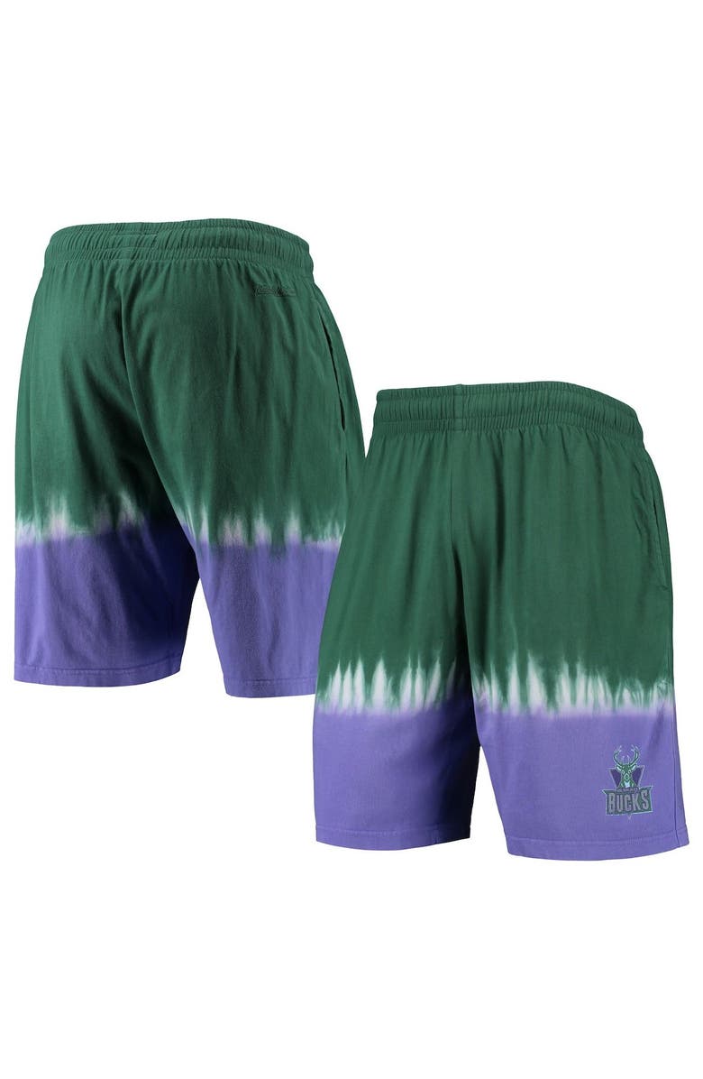 Mitchell & Ness Men's Mitchell & Ness Green/Purple Milwaukee Bucks Hardwood Classic Authentic Shorts, Alternate, color, 