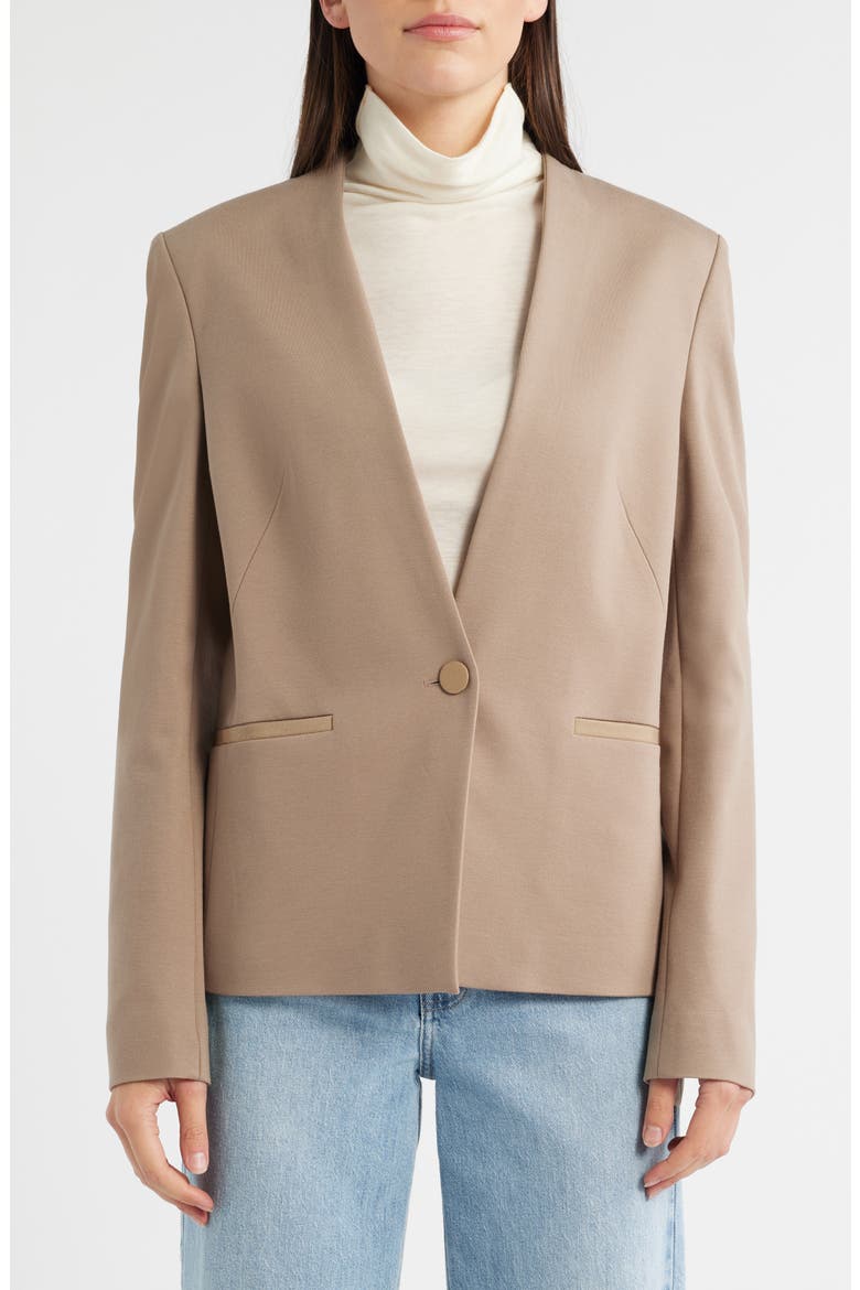 Jemma One-Button Blazer, Alternate, color, OPEN BRN
