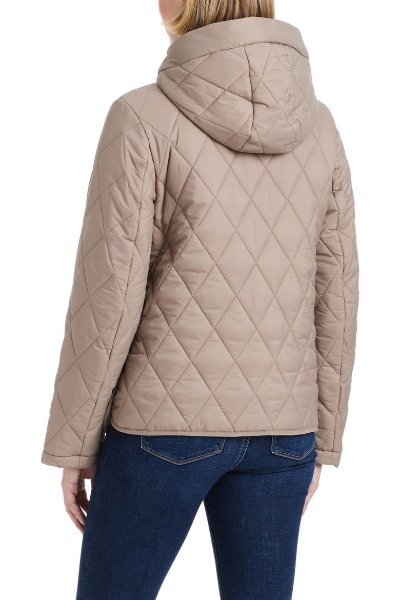 Water Resistant Hooded Quilted Jacket, Alternate, color, TAUPE