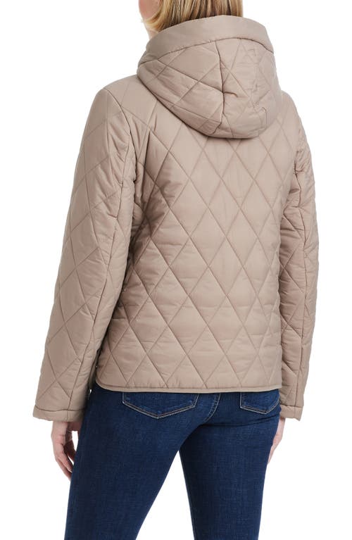 Shop Vince Camuto Water Resistant Hooded Quilted Jacket In Taupe