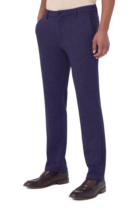 Flat Front Wool & Cotton Blend Chino Pants