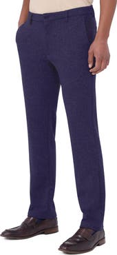 Bugatchi Flat Front Wool & Cotton Blend Chino Pants