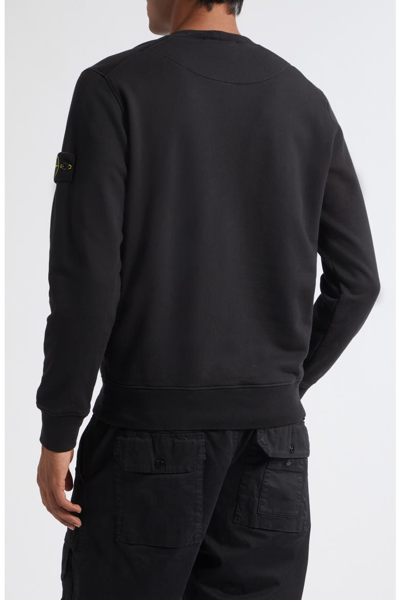 Compass Logo Patch Cotton Crewneck Sweatshirt, Alternate, color, V0029 BLACK