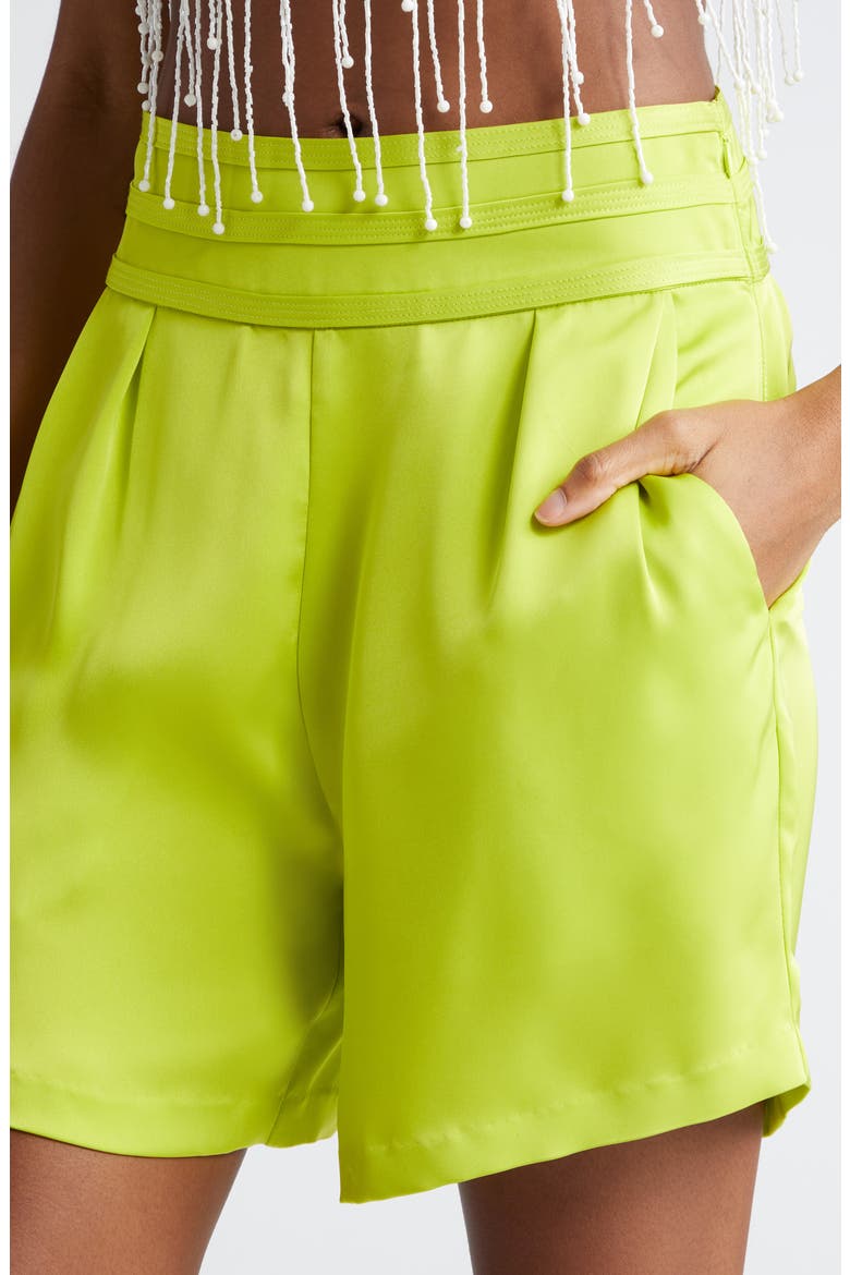 Joss Satin Shorts, Alternate, color, LIME