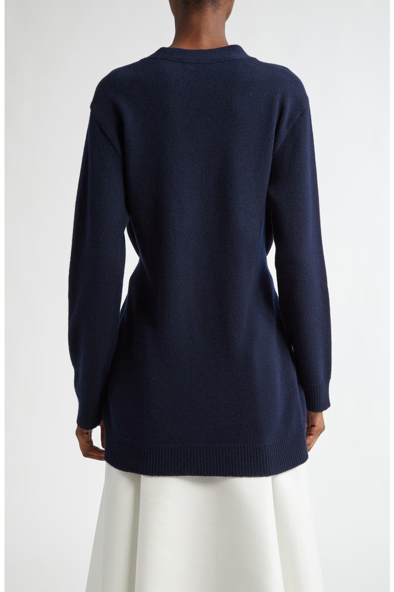 Chain Detail Virgin Wool Cardigan, Alternate, color, NAVY