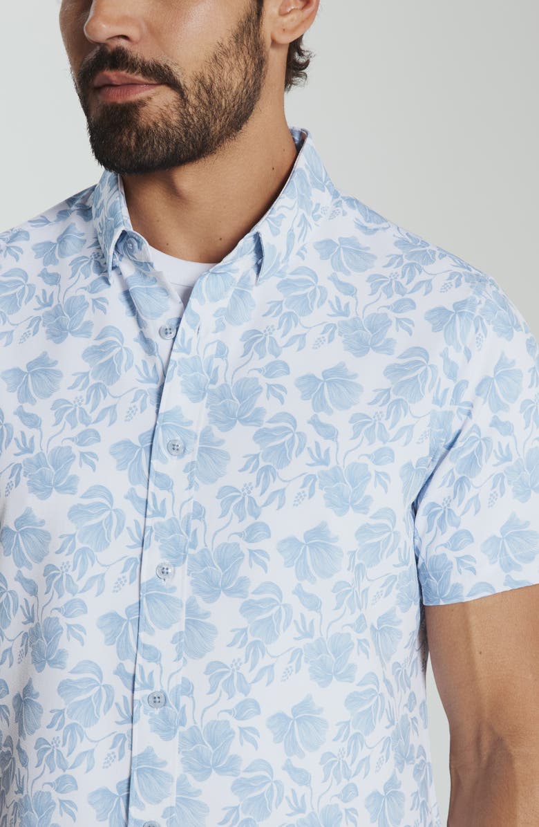 7 Diamonds Lucien Floral Short Sleeve Button-Up Shirt, Alternate, color, 
