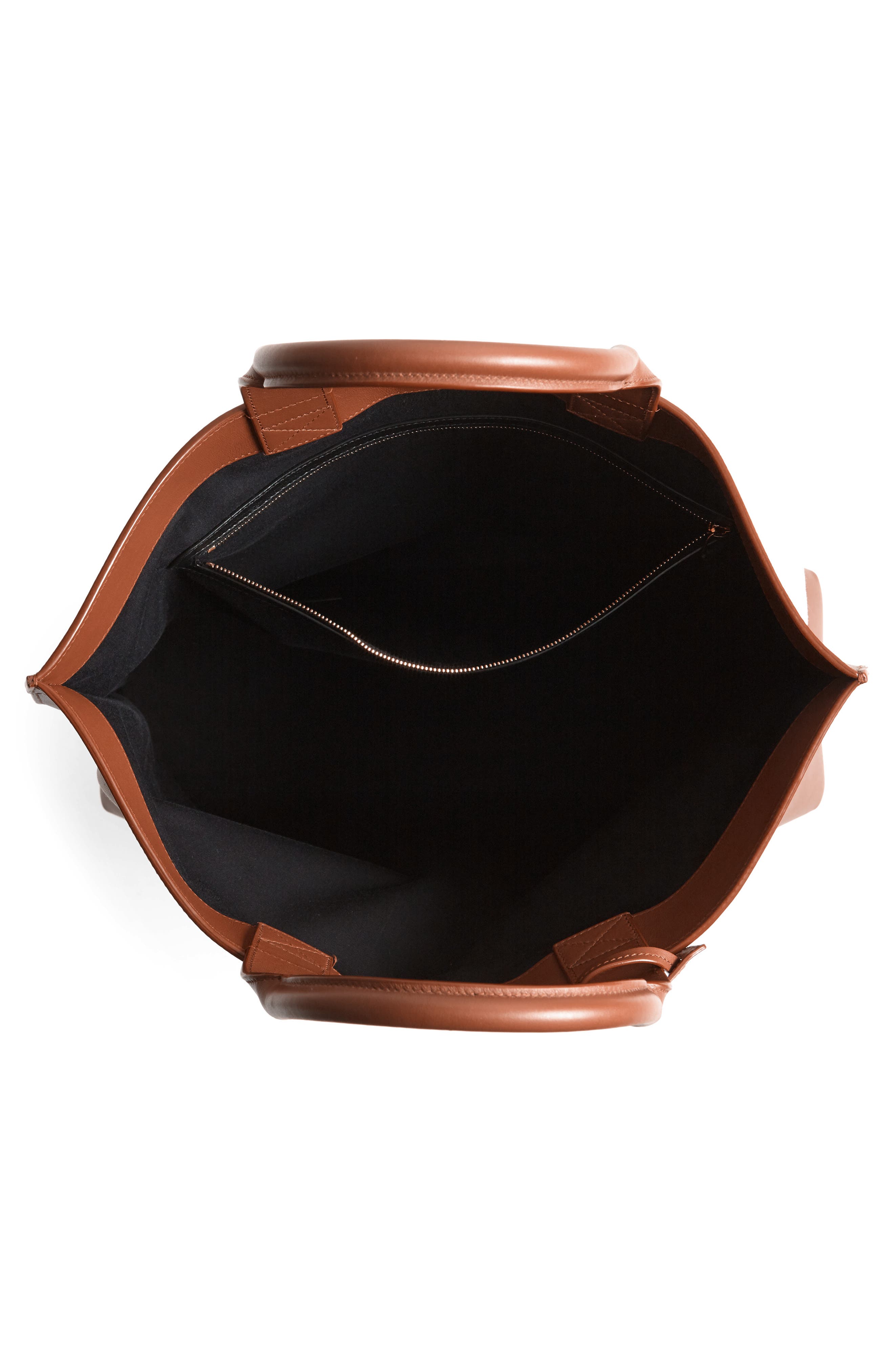 Saint Laurent Tag Canvas & Leather Tote, Alternate, color, 