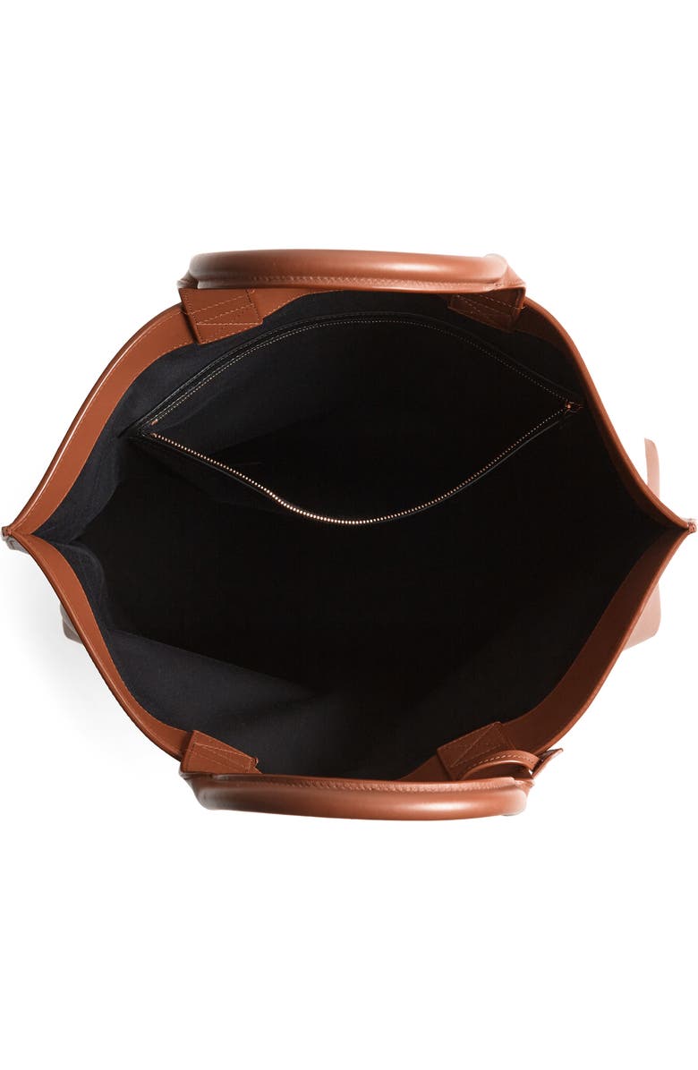 Saint Laurent Tag Canvas & Leather Tote, Alternate, color,