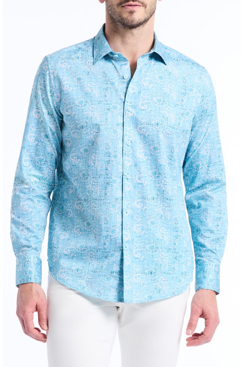 Long Sleeve Button-Up Shirt, Main, color, LIGHT BLUE